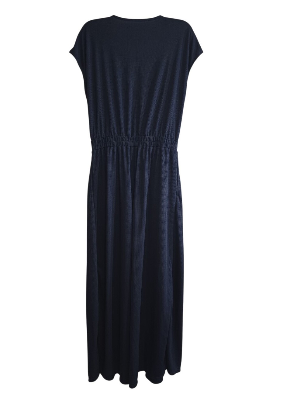 NWT Halara V-Neck Wide Leg Flowy Waffle Jumpsuit Charm Ink Blue Medium - Picture 7 of 8